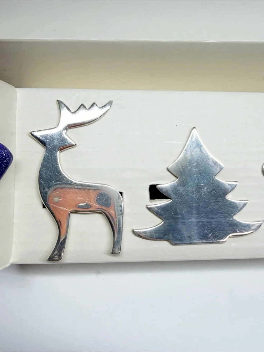 Pier 1 Silver Plated Napkin Rings Reindeer Tree Snowflake Star
